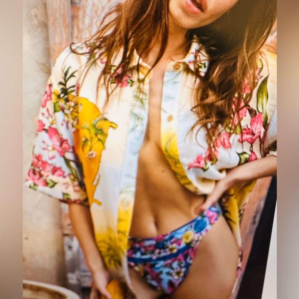 NWT Agua Bendita by AB Ventura Vibrant Fun Resort Camisole Tunic CoverUp Shirt L